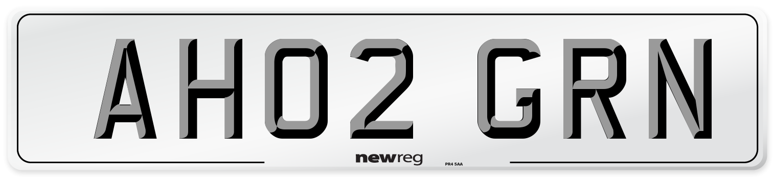 AH02 GRN Number Plate from New Reg